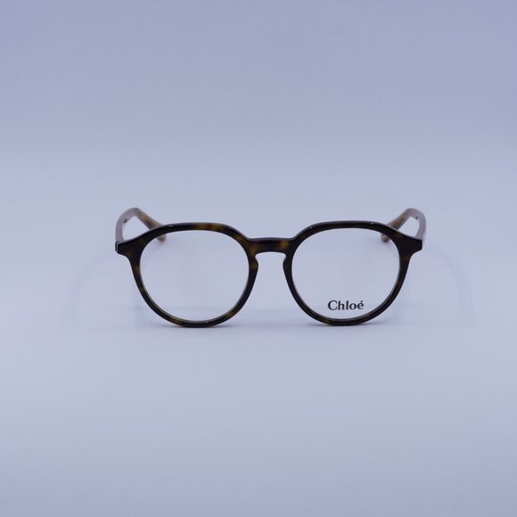 Chloe CH0012O 008 Eyeglasses Dark Havana/Brown 50mm Round Frame - Picture 4 of 11